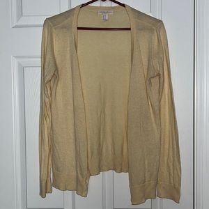 Forever 21 light pastel yellow cardigan medium button up